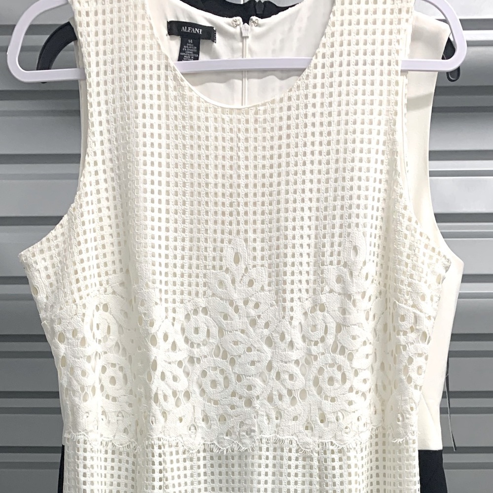 ALFANI EYELET LACE DRESS